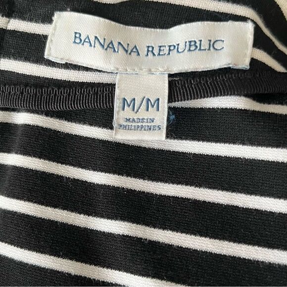 BANANA Republic tank dress horizontal stripes back zipper black white size M - Picture 4 of 12